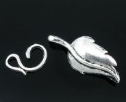 Smykkelås antik sølv blad