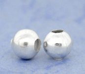 Metal perle sølvbelagt 6 mm, 200 stk