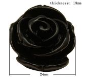 Acryl rose 24 mm sort