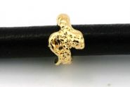 Charms til 6 mm snøre guldbelagt slange