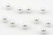 Acryl perler Bubblegum Hvid Perlemor 8 mm - ca.50 stk