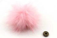 Pelskvast 100 mm ræv Lys Pink med tryklås
