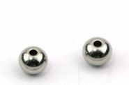 Rustfri stål perle 8 mm, hul 2 mm