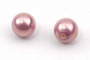 Shell perler halvborede 1 par Pink