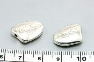 Metal perle med skrift 17x13 mm