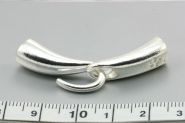 Smykkelås med krog sølv farve 4,2 mm hul