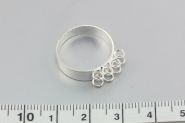 Fingerring sølv metal m. 8 loops justerbar 18 mm