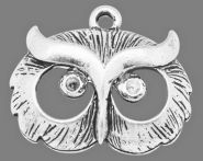 Vedhæng Ugle antik sølvfarve 20 x 25 mm