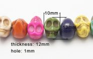 Magnesit skull mix farve 10x12 mm