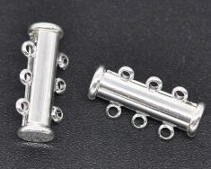 Smykkelås slide sølvbelagt 19,7x6,7 mm 