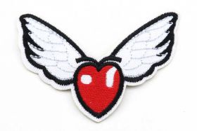 Strygemærke Hjerte med vinger 