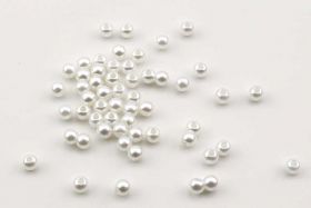 Acryl perler Bubblegum Hvid Perlemor 4 mm - ca. 100 stk 
