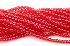 Glasperler 6 mm mellem rød 