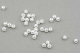 Acryl perler Bubblegum Hvid Perlemor 6 mm - ca. 100 stk 