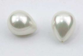 Shell Dråbe perle halvbored ca 21x16 mm 