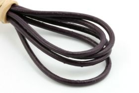Lædersnøre violet 2 mm 