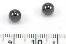 Hematit perle halvboret 6 mm 
