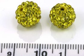 Rhinsten perler 10 mm citrus 