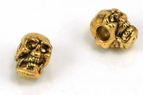 Metalperle skull 8x6 mm guldfarve 