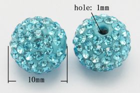 Rhinsten perler 10 mm Blå 
