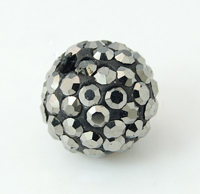 Rhinsten perle 8 mm sort/grå ab 
