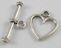 Smykkelås antique sølv 10 sæt 