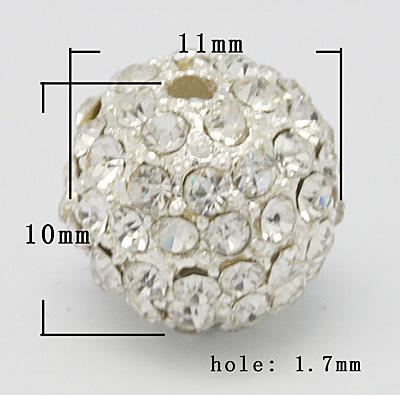 Rhinsten perle 11 mm klar 