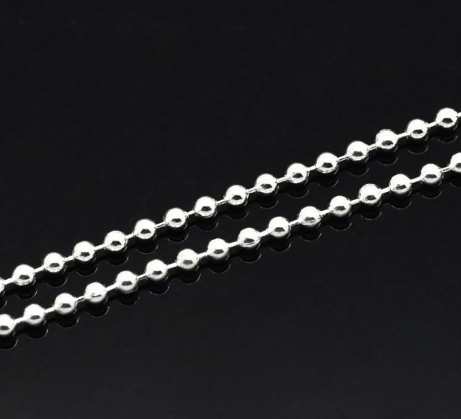 Kuglekæde sølv belagt 1,5 mm 