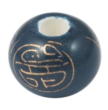Porcelæns perler håndlavede 12x9 mm blå 