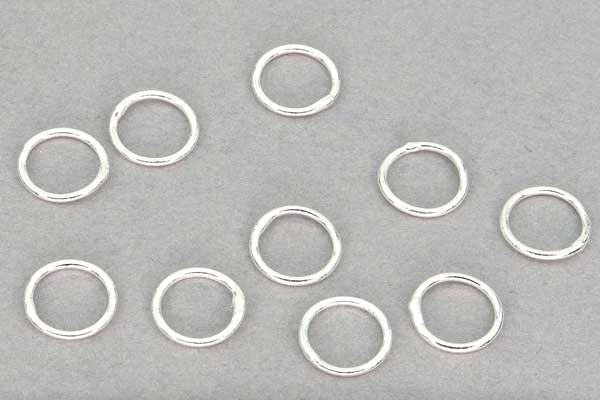 O-ringe Sølv belagt lukkede 8 mm hul  20 stk 