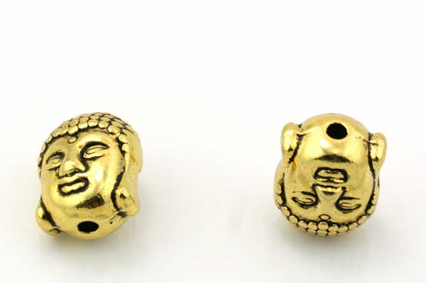 Buddha perle guldfarve 11x9 mm 