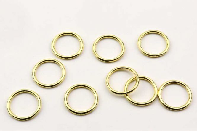O-ringe Guldbelagt lukkede 12,4 mm hul ca.20 stk 