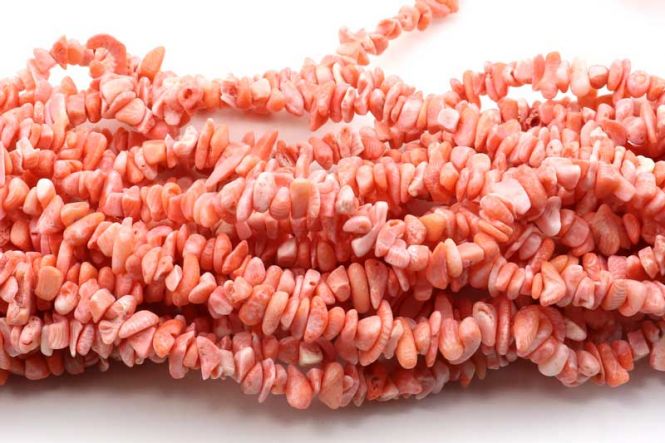 Pink Koral chips 5 x 8 mm OBS NYT BILLEDE 