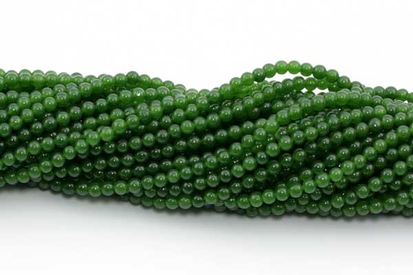 Naturlig jade perler 3 mm Grøn 