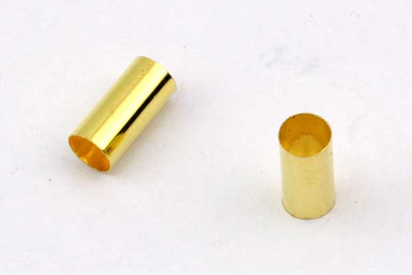 Perlerør guldfarve hul 4,5 mm 10 stk 