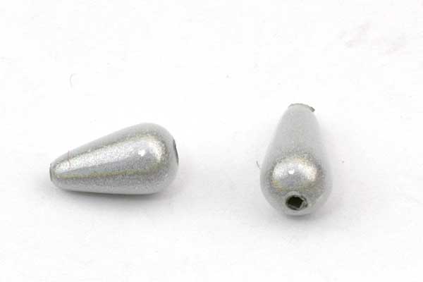 Dråber acryl sølvgrå 10,5x6 mm 20 stk 
