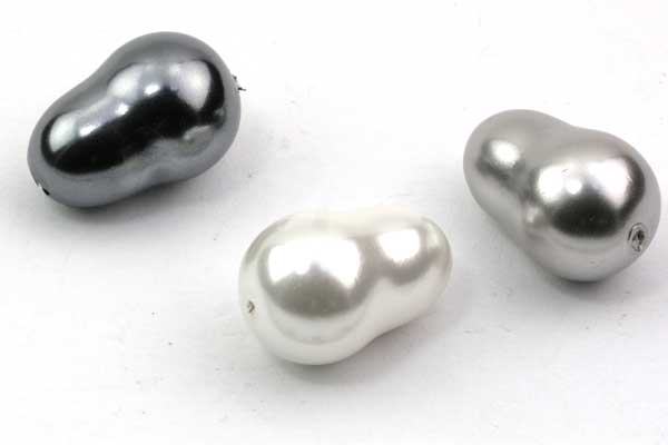 Shell Dråbe perler ca.18x12 mm 3 stk 