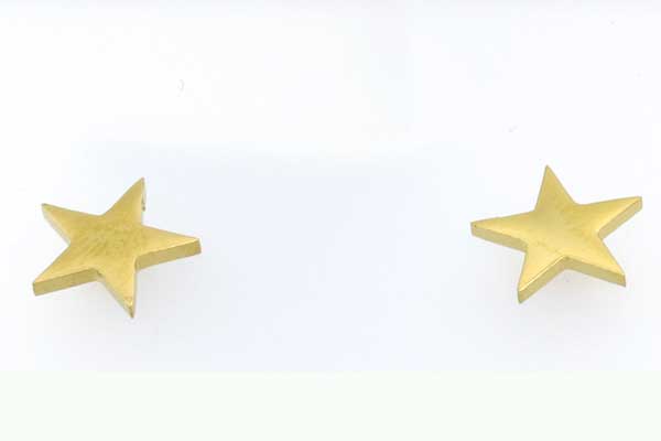 Rustfri stål ørestikker stjerne Guldbelagt 10 mm 