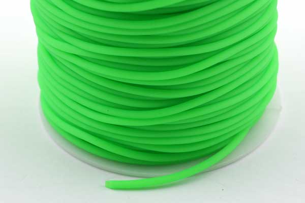 Gummisnøre Neongrøn 2 mm hul 