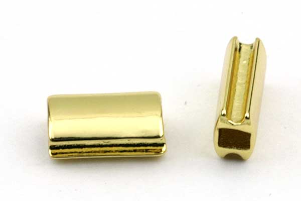 Låse perle til knytte armbånd Guldbelagt 10x6 mm 