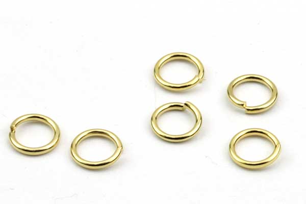 O-ringe rustfri stål Guldbelagt hul 5 mm 20 stk 