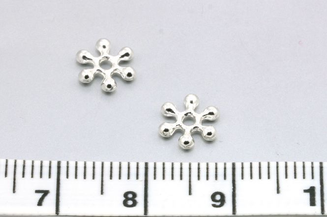 Mellemperler snowflake 8x2 mm, 20 stk 