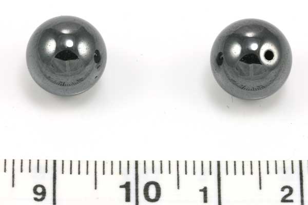 Hematit perle halvboret 9 mm 