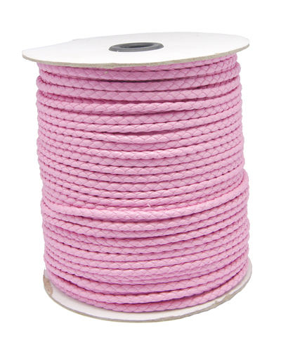 Imiteret lædersnøre 3 mm lyserød 