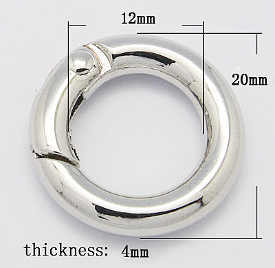 Smykkelås click on 20 mm sølvfarve 