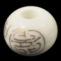 Porcelæns perler håndlavede 12x9 mm hvid
