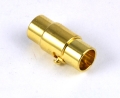 Magnet bajonet lås guld farve 5 mm